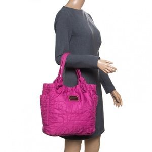 MARC JACOBS Workwear hot pink Quilted Tote Bag wEmbroidered Logo